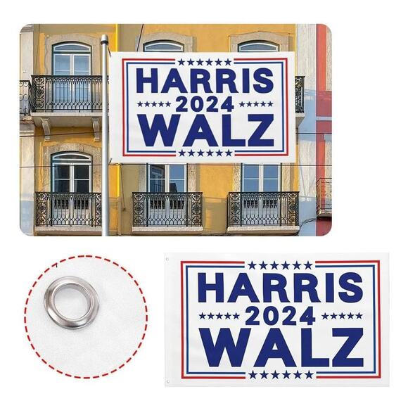 Collectible Kamala Harris 2024 Walz Campaign Flag 3x5 Ft Politics w/ Grommets - Picture 2 of 8